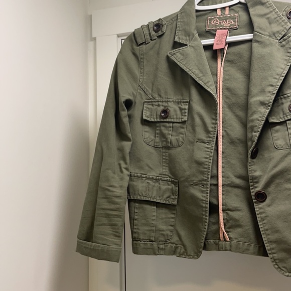 Green army jean jacket - Picture 3 of 4